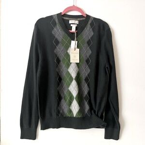 NWT Banana Republic Cotton Wool Cashmere Blend Argyle Sweater Sz Small